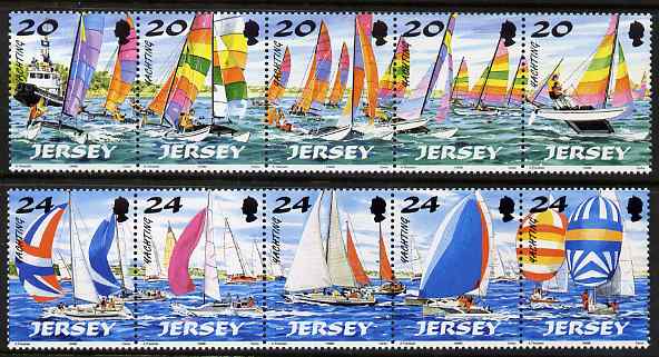 Jersey 1998 Jersey Yachting (1st series) set of 10, unmounted mint SG 854-63, stamps on sailing