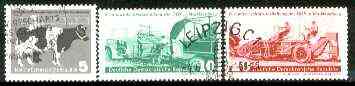 Germany - East 1958 Agriculture Exhibition set of 3 fine used SG E365-67, stamps on agriculture, stamps on bovine, stamps on 