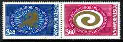 Rumania 1973 Inter-European Cultural and Economic Co-operation se-tenant set of two fine used SG 3996-97, stamps on europa, stamps on maps, stamps on economics