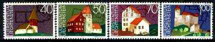 Liechtenstein 1975 European Architectural Heritage Year set of 4 fine used, SG 617-20*, stamps on architecture