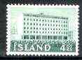 Iceland 1962 Fishing Research Institute 4k green from building set unmounted mint, SG 393, stamps on buildings, stamps on fishing