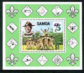 Samoa 1982 75th Anniversary of Scouting m/sheet unmounted mint, SG MS 624, stamps on , stamps on  stamps on scouts, stamps on  stamps on knots