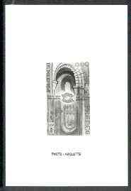 France 1979 Tourist Publicity (Abbey Interiors) photo marquette (stamp sized black & white photographic proof) of original artwork with value expressed as 0.00, as SG 231..., stamps on churches, stamps on cathedrals