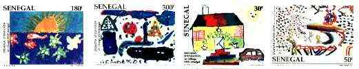 Senegal 1998 S.O.S Children's Village (Children's Paintings) set of 4 imperf from limited printing unmounted mint, stamps on children, stamps on arts
