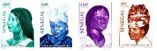 Senegal 1998 Women's Hairstyles set of 4 imperf from limited printing, stamps on fashion, stamps on women, stamps on hair