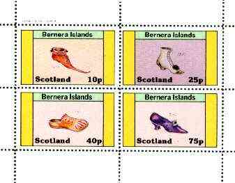 Bernera 1982 Footware perf set of 4 (Shoes of 1430, 1550, 1840 & 1912) unmounted mint, stamps on fashion, stamps on shoes