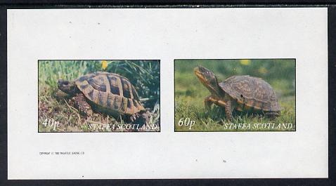 Staffa 1982 Tortoise imperf set of 2 values (40p & 60p) unmounted mint, stamps on animals    reptiles    tortoises