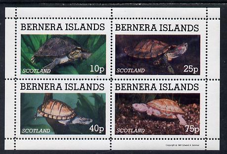 Bernera 1981 Turtles perf set of 4 values (10p to 75p) unmounted mint, stamps on animals, stamps on reptiles, stamps on turtles