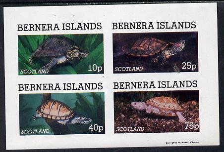 Bernera 1981 Turtles imperf set of 4 values (10p to 75p) unmounted mint, stamps on animals   reptiles   turtles