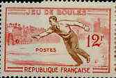 France 1958 French Traditional Games (Boule) 12f unmounted mint, SG 1385, stamps on sport, stamps on bowls