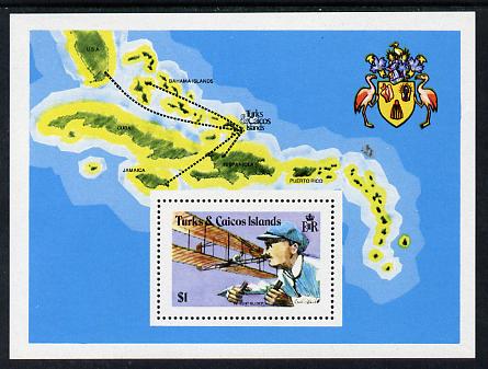 Turks & Caicos Islands 1978 Flight Anniversary m/sheet unmounted mint, SG MS 508, stamps on aviation