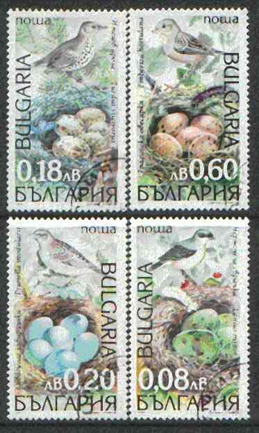 Bulgaria 1999 Song Birds & Their Eggs complete set of 4 cto used SG 4273-76*, stamps on birds