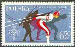 Poland 1980 Lake Placid Olympic Games 6z60 (Skiing) unmounted mint, SG 2662, stamps on skiing