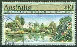 Australia 1990 Botanical Gardens $10 superb cds used, SG 1201, stamps on gardens, stamps on parks, stamps on flowers