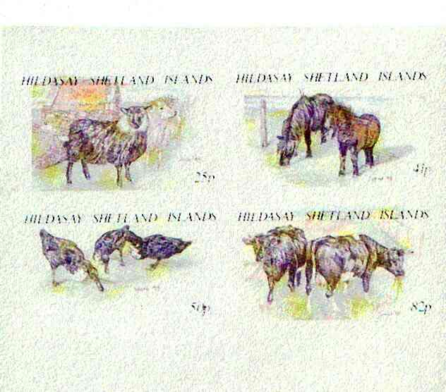 Shetland Islands 1995 Animals imperf set of 4 (face value \A31.98) unmounted mint, stamps on animals