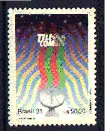 Brazil 1991 'Telecom 91' Exhibition, unmounted mint SG 2497*, stamps on communications