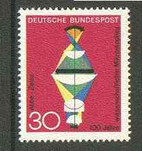 Germany - West 1968 Scientific Microscope from Anniversaries set unmounted mint, SG 1453*, stamps on science, stamps on microscopes, stamps on chemistry