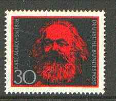 Germany - West 1968 150th Birth Anniversary of Karl Marx unmounted mint SG 1462*, stamps on personalities, stamps on constitutions