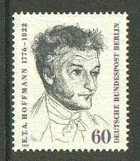 Germany - West Berlin 1972 Death Anniversary of E T A Hoffman (poet) unmounted mint SG B421*, stamps on literature, stamps on poetry