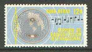 Cuba 1962 International Radio Service 12c unmounted mint SG 1016*, stamps on music, stamps on radio, stamps on globes