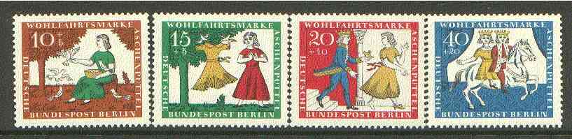 Germany - West Berlin 1965 Humanitarian Relief Funds (Cinderella) set of 4 unmounted mint SG B277-80, stamps on fairy tales, stamps on  children
