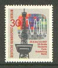 Germany - West Berlin 1967 Broadcasting Exhibition unmounted mint SG B303*, stamps on broadcasting, stamps on radio, stamps on  tv , stamps on communications