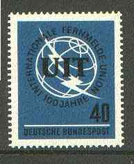 Germany - West 1965 International Telecommunications Union unmounted mint SG 1397*, stamps on communications, stamps on itu