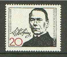 Germany - West 1965 Death Centenary of Adolf Kolping (miners padre) unmounted mint SG 1398, stamps on religion, stamps on mining