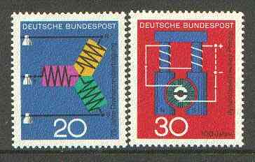Germany - West 1966 Scientific Anniversaries (2nd series) set of 2 unmounted mint SG 1426-27*, stamps on energy, stamps on science