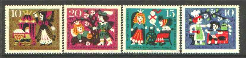Germany - West Berlin 1964 Humanitarian Relief Funds (Sleeping Beauty) set of 4 unmounted mint SG B231-34*, stamps on fairy tales, stamps on  children, stamps on spinning
