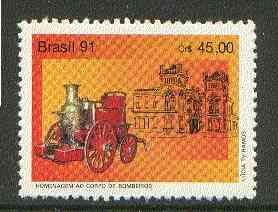 Brazil 1991 Fire Fighting unmounted mint SG 2486*, stamps on fire, stamps on rescue