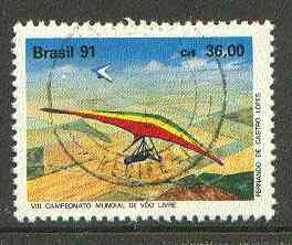Brazil 1991 Free Flight Championships (Hang Gliding) very fine used SG 2470*, stamps on aviation, stamps on gliding