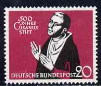 Germany - West 1958 500th Anniversary of Hospice of St Nicholas unmounted mint SG 1218*, stamps on religion, stamps on medical, stamps on saints