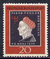 Germany - West 1959  500th Birth Anniversary of Jakob  Fugger (Merchant Prince) unmounted mint SG 1224, stamps on banking, stamps on finance