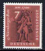 Germany - West 1961 The Letter During 5 Centuries Exhibition unmounted mint SG 1279, stamps on stamp exhibition, stamps on postman, stamps on postal