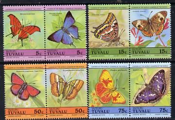 Tuvalu - Vaitupu 1985 Butterflies (Leaders of the World) set of 8 unmounted mint, stamps on butterflies