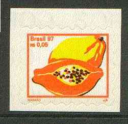 Brazil 1997 Fruits - Mangoes 5c self-adhesive unmounted mint, SG 2820*, stamps on fruit, stamps on food, stamps on mangoes, stamps on self adhesive