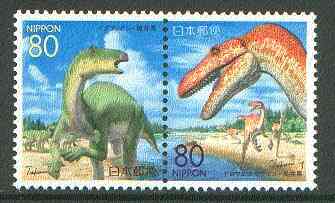 Japan 199 Dinosaurs se-tenant pair unmounted mint, stamps on dinosaurs