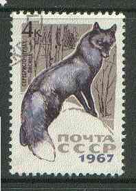 Russia 1967 Silver Fox 4k from Fur Bearing Animals set fine used, SG 3453*, stamps on animals, stamps on  fox , stamps on foxes, stamps on  