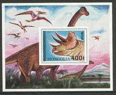 Mongolia 1994 Prehistoric Animals m/sheet unmounted mint SG MS 2484, stamps on dinosaurs