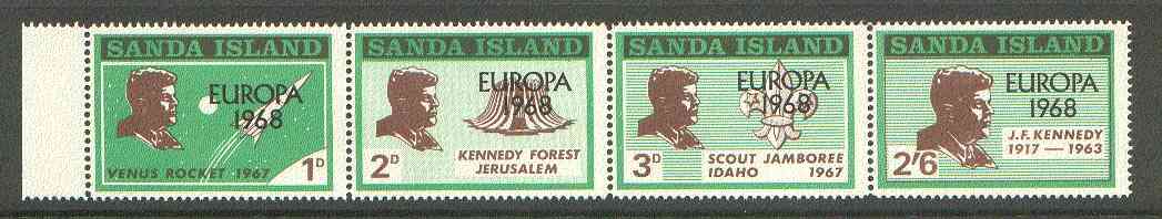Sanda Island 1968 Europa optd on Kennedy def set of 4 unmounted mint, stamps on kennedy, stamps on personalities, stamps on space, stamps on scouts, stamps on europa