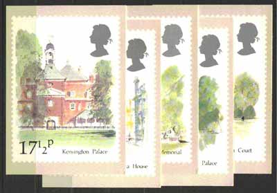 Great Britain 1980 London Landmarks set of 5 PHQ cards unused and pristine, stamps on buildings, stamps on tourism, stamps on royalty, stamps on opera
