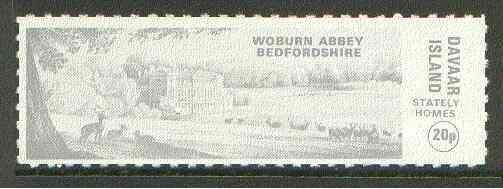 Davaar Island 1973 Woburn Abbey 20p grey Rouletted without tab unmounted mint*, stamps on stately homes, stamps on buildings