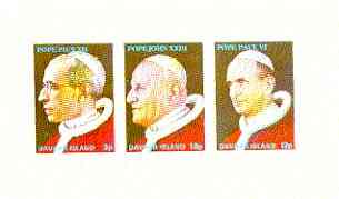 Davaar Island 1973 Popes (Pius XII, John XXIII & Paul VI) imperf m/sheet unmounted mint, stamps on personalities, stamps on religion, stamps on popes, stamps on pope