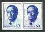 Philippines 1984 Quintin Paredes 60s imperf pair on gummed wmk'd paper (from the single imperf archive sheet) as SG 1810, stamps on personalities, stamps on constitutions