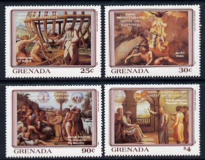 Grenada 1983 500th Anniversary of Raphael set of 4 unmounted mint SG 1237-40, stamps on arts     raphael, stamps on renaissance