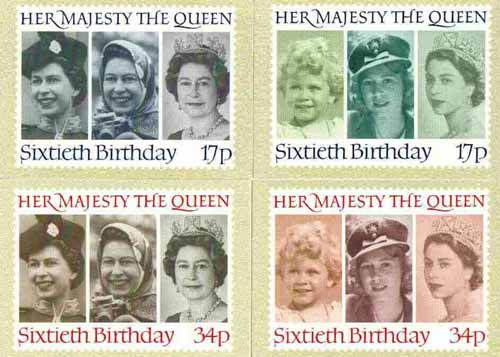 Great Britain 1986 Queen's 60th Birthday set of 4 PHQ cards unused and pristine, stamps on royalty, stamps on 60th