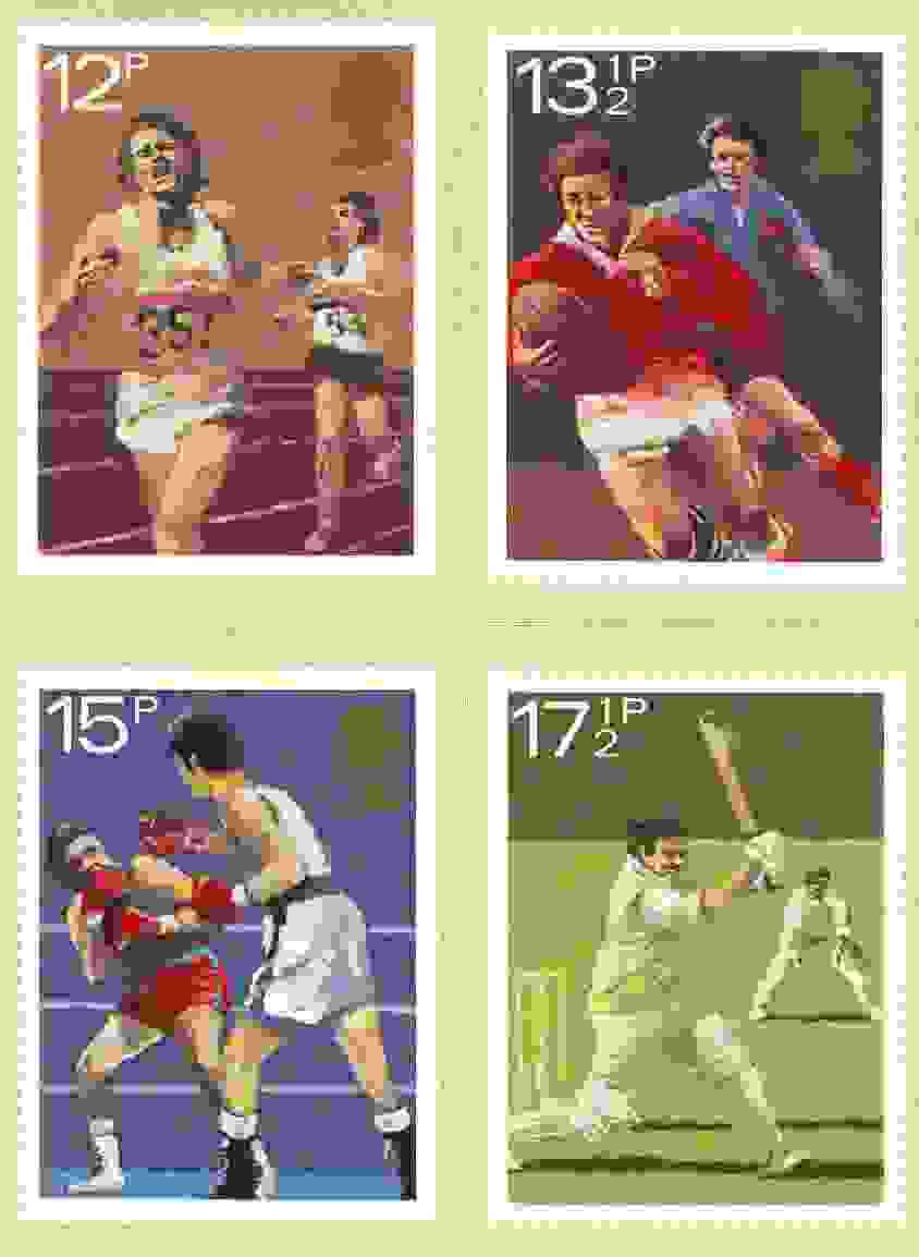 Great Britain 1980 Sport Centenaries set of 4 PHQ cards unused and pristine, stamps on , stamps on  stamps on sport, stamps on running, stamps on rugby, stamps on boxing, stamps on cricket