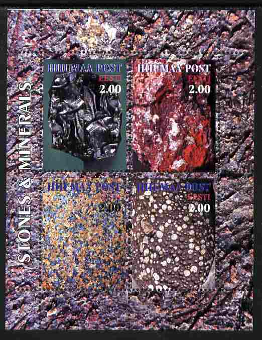 Estonia (Hiiumaa) 2000 Stones & Minerals #02 sheetlet containing set of 4 values unmounted mint, stamps on minerals