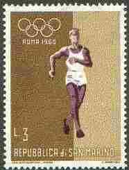 San Marino 1960 Walk 3L (from Olympic Games set) unmounted mint SG 605*, stamps on sport, stamps on walk